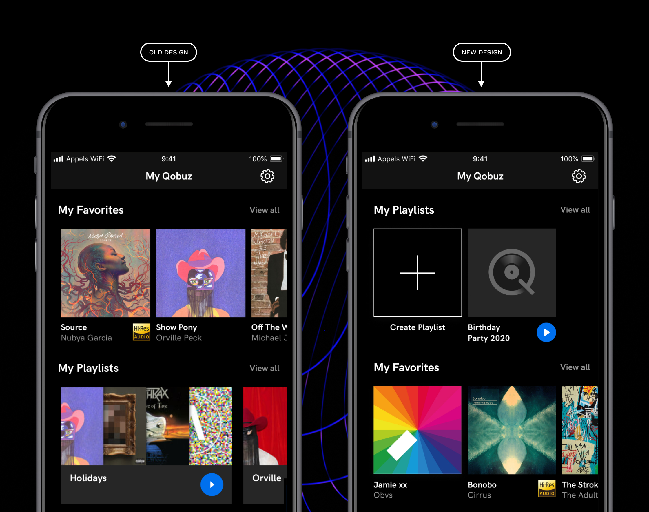 Qobuz Previous and New design